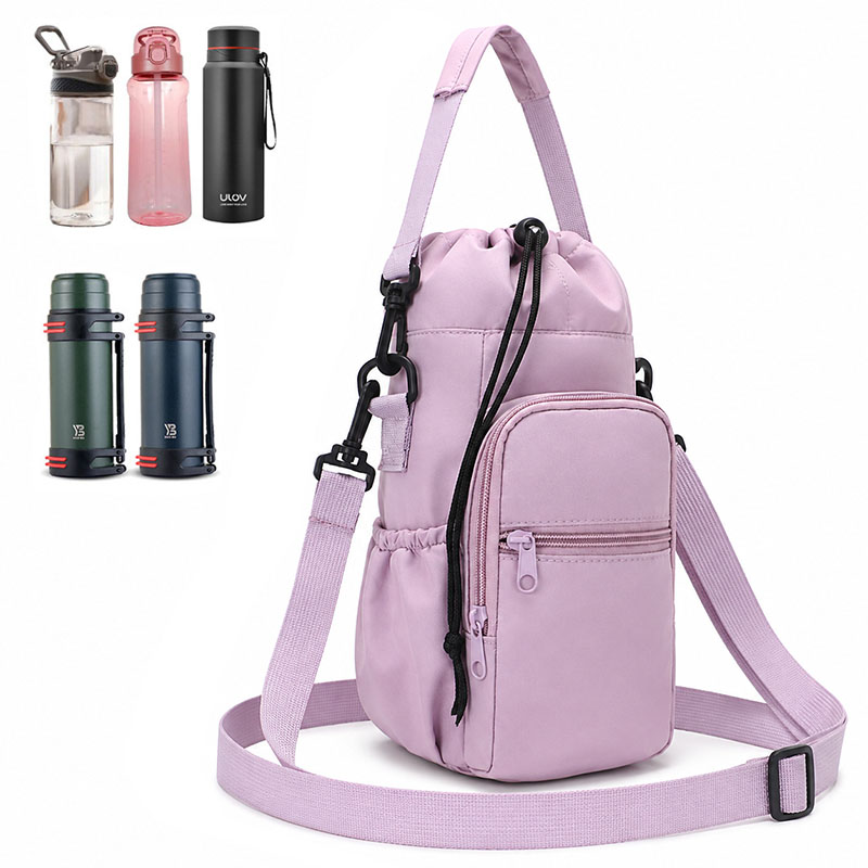 Hydration Pack Outdoor - กระเป๋าใส่ขวดน้ำแบบพกพาพร้อมช่องใส่โทรศัพท์ สายสะพายปรับได้ ที่จับแบบเชือกรูด สำหรับเดินป่า ท่องเที่ยว และออกกำลังกาย