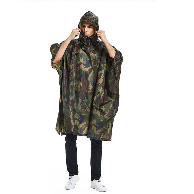 Rain Cover Backpack - เสื้อกันฝน 3-in-1 พร้อมกระเป๋าเป้ ผ้าคลุมกันฝน เสื้อกันฝนแบบมีฮู้ด สำหรับเดินป่า